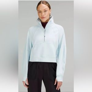 Light blue lulu lemon scuba half zip, no hood.
